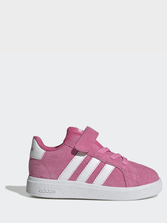 adidas Pink Grand Court 2.0 Elastic Lace Infant Trainers image 1