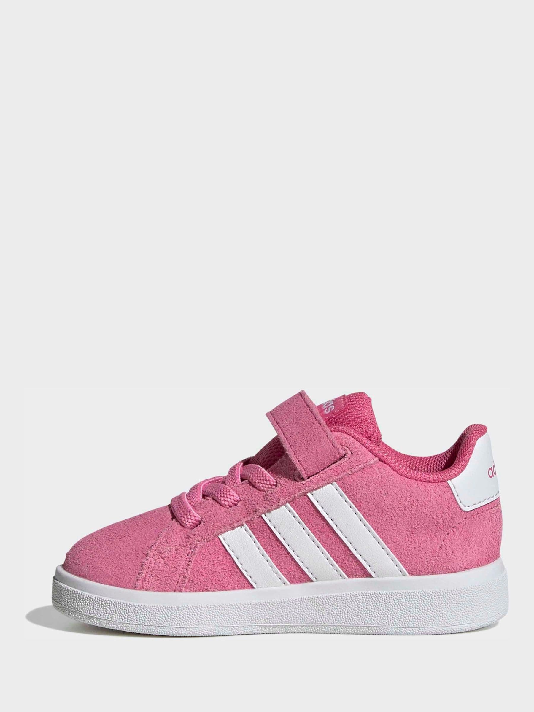 adidas Pink Grand Court 2.0 Elastic Lace Infant Trainers image 2