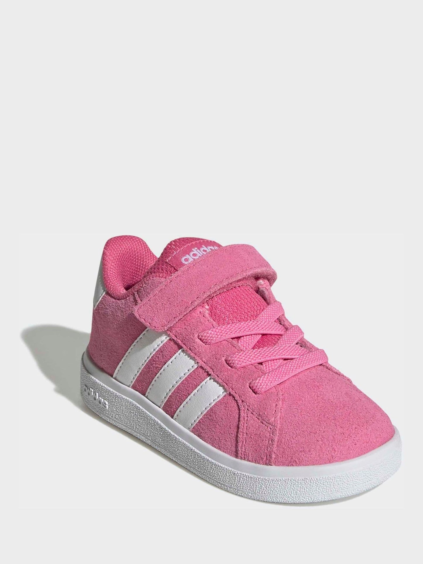 adidas Pink Grand Court 2.0 Elastic Lace Infant Trainers image 3