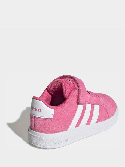 adidas Pink Grand Court 2.0 Elastic Lace Infant Trainers image 4