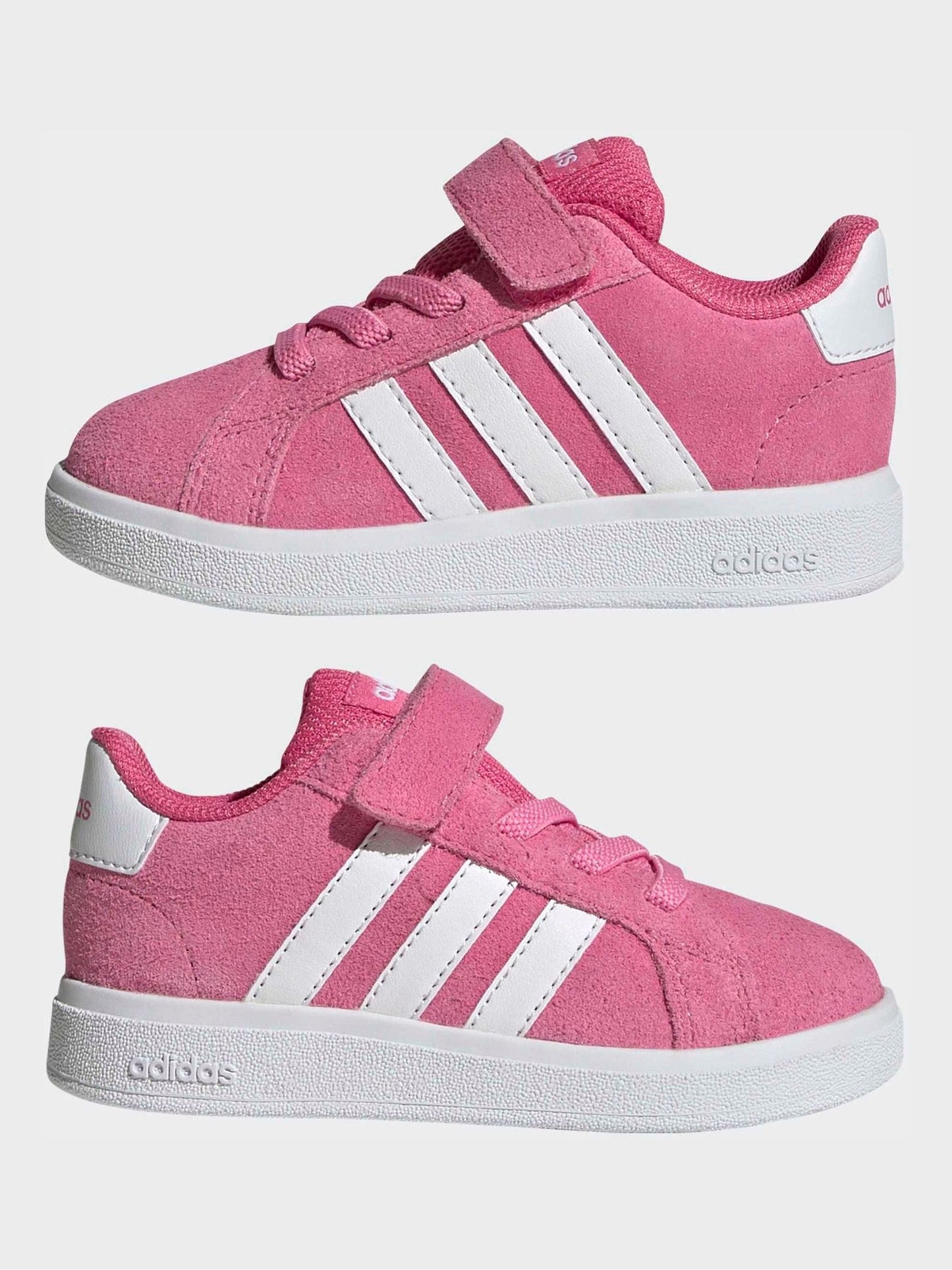 adidas Pink Grand Court 2.0 Elastic Lace Infant Trainers image 5