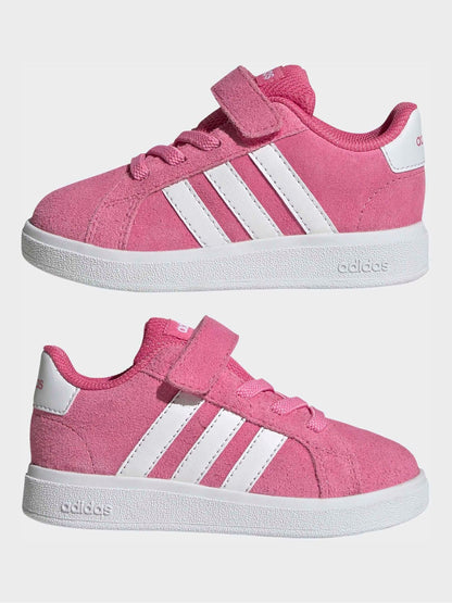 adidas Pink Grand Court 2.0 Elastic Lace Infant Trainers image 5