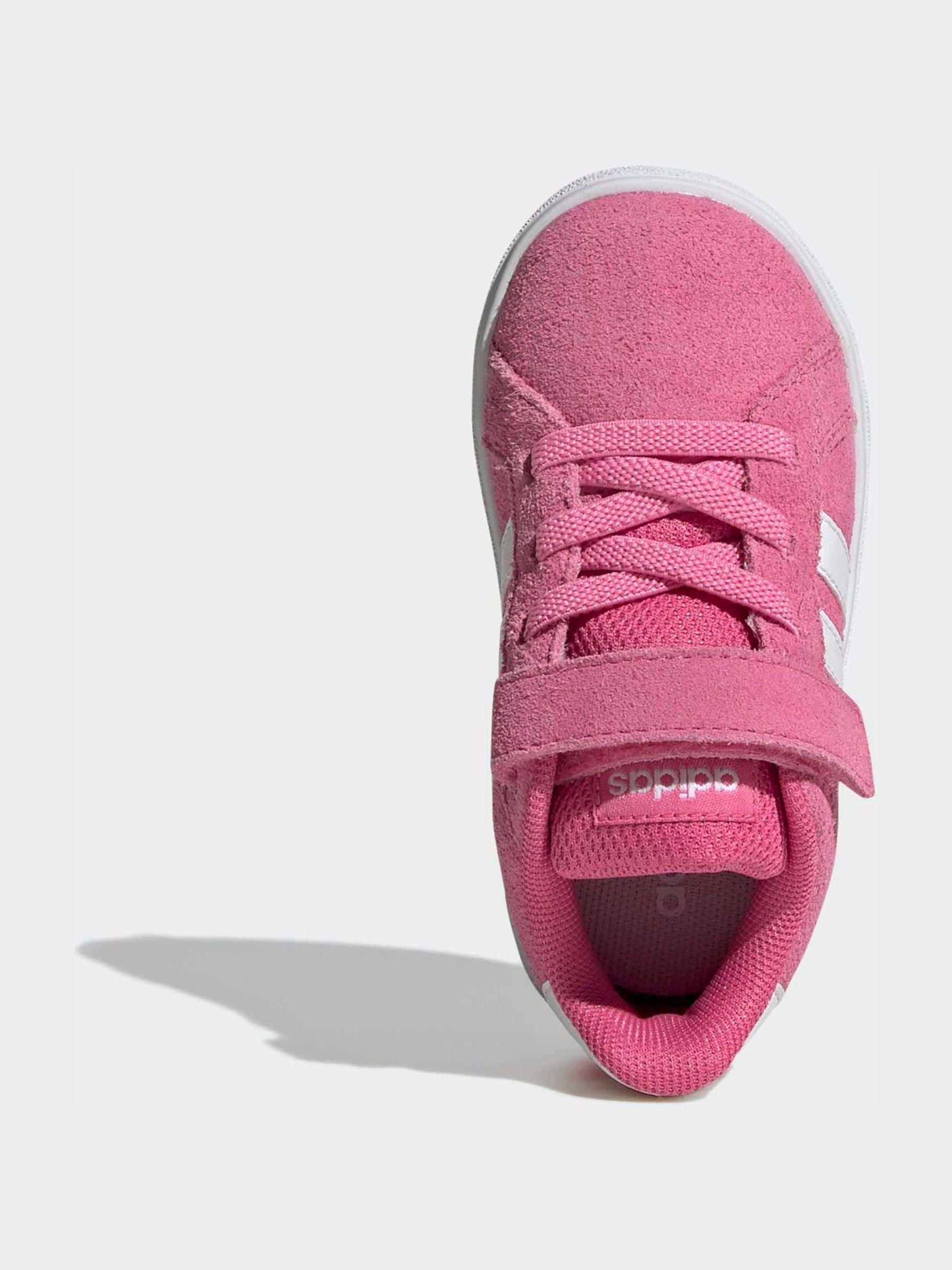 adidas Pink Grand Court 2.0 Elastic Lace Infant Trainers image 6