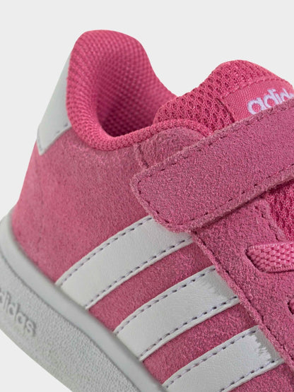 adidas Pink Grand Court 2.0 Elastic Lace Infant Trainers image 8