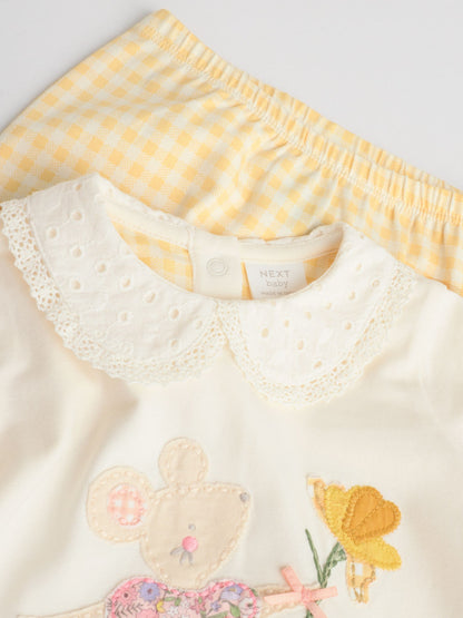 Ecru Fairy Mouse Long Sleeve Top and Legging Baby 2 Piece Set (0mths-2yrs) image 7