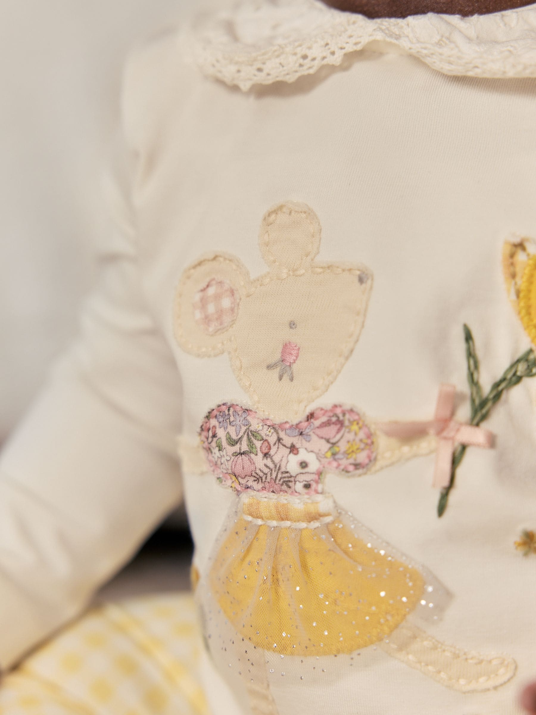 Ecru Fairy Mouse Long Sleeve Top and Legging Baby 2 Piece Set (0mths-2yrs) image 5