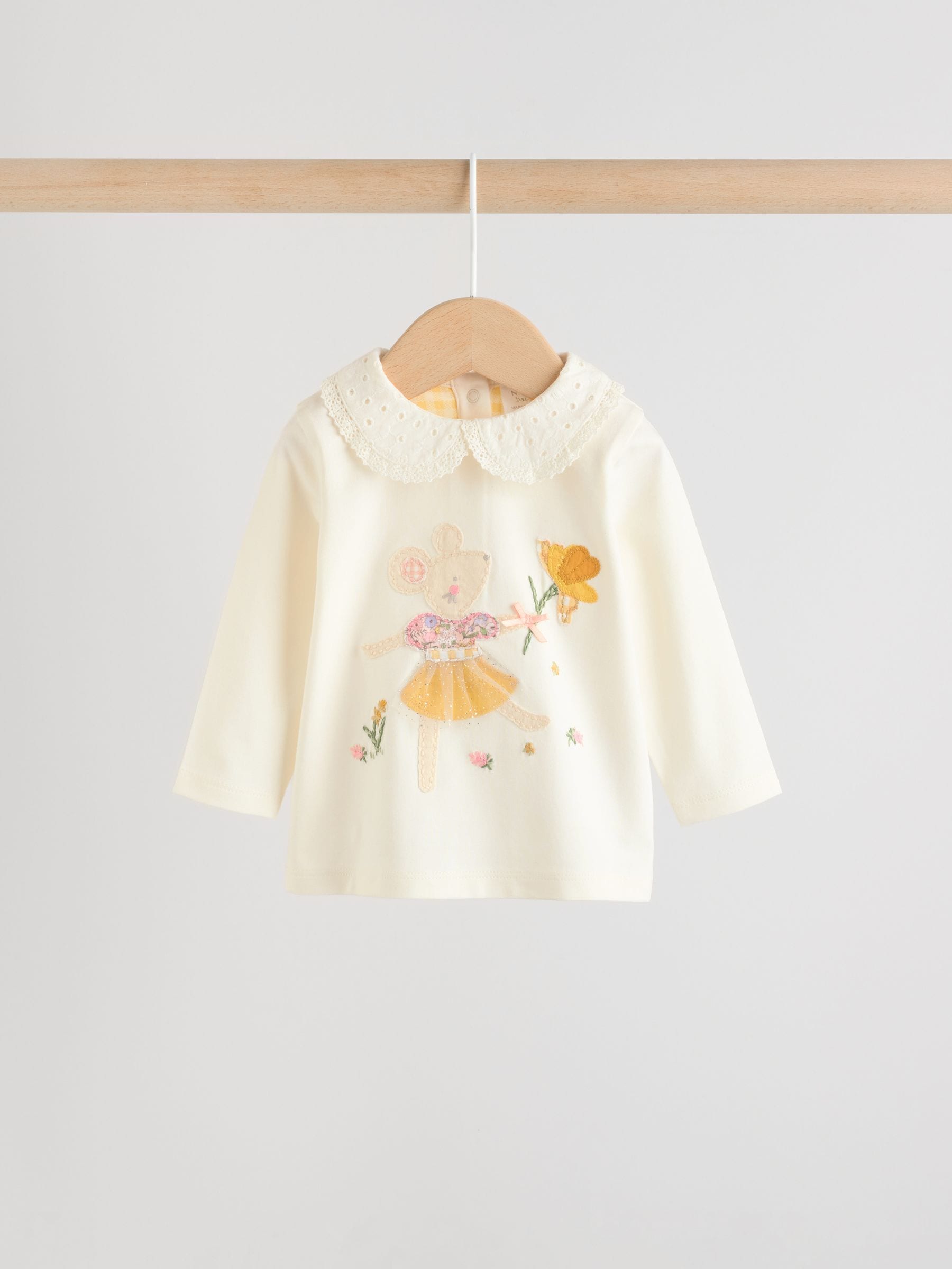 Ecru Fairy Mouse Long Sleeve Top and Legging Baby 2 Piece Set (0mths-2yrs) image 8