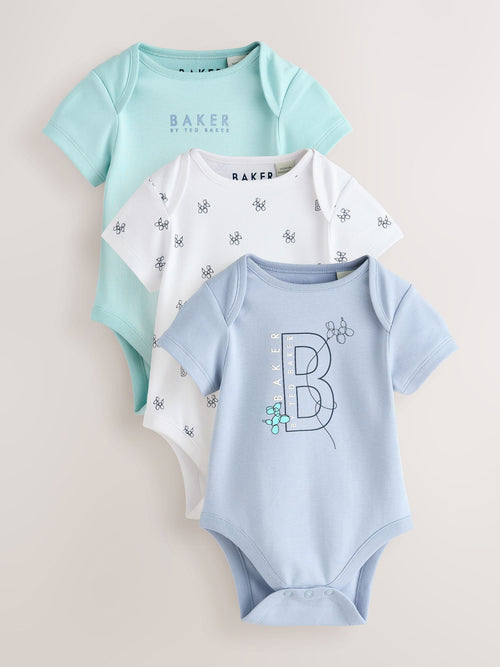 Dsiney Kidz - Baker by Ted Baker Blue 3 Pack Short Sleeve Bodysuits image 1