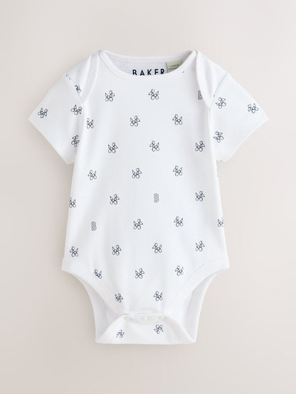 Baker by Ted Baker Blue 3 Pack Short Sleeve Bodysuits image 2