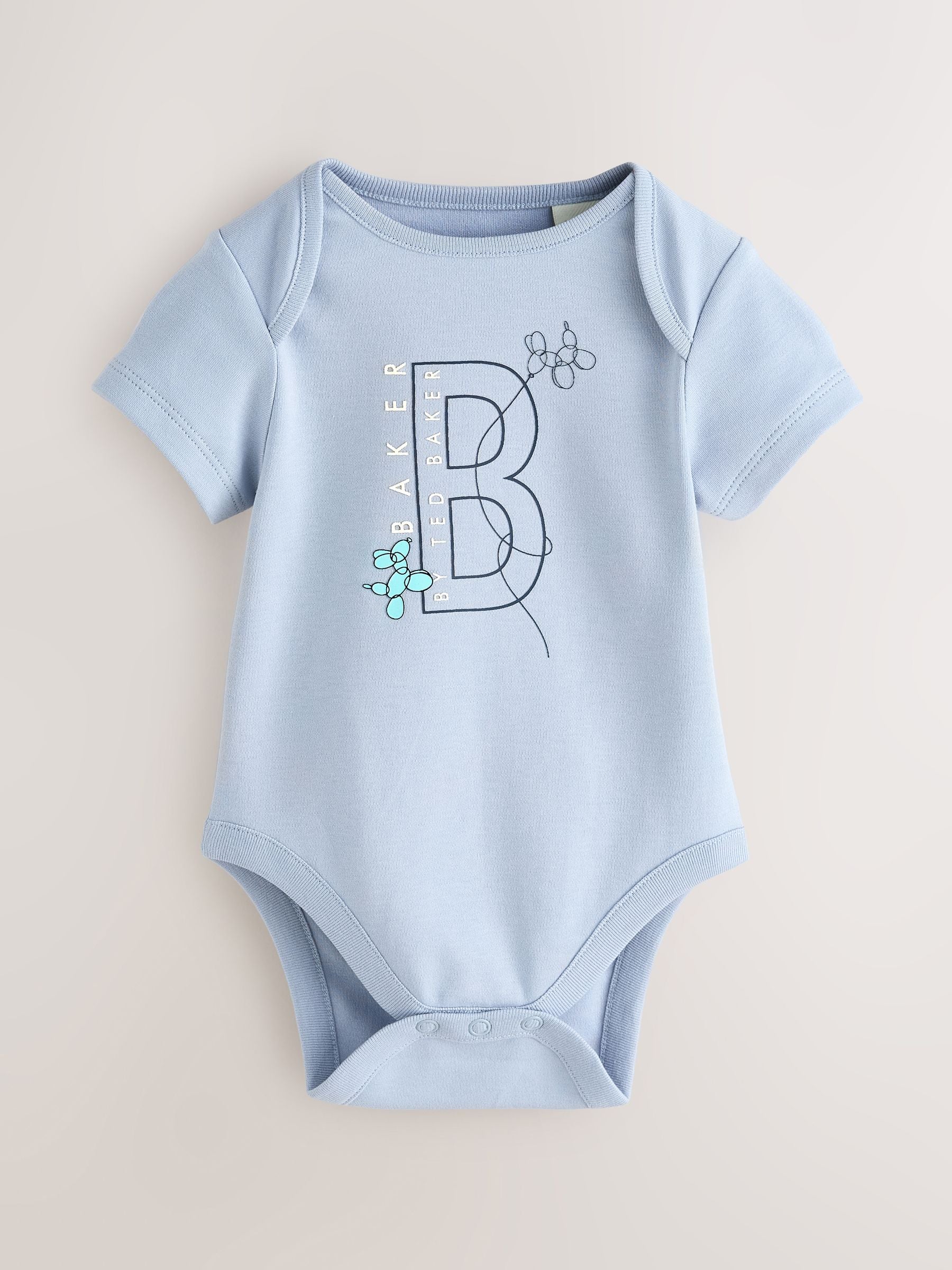 Baker by Ted Baker Blue 3 Pack Short Sleeve Bodysuits image 3