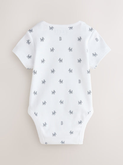 Baker by Ted Baker Blue 3 Pack Short Sleeve Bodysuits image 5