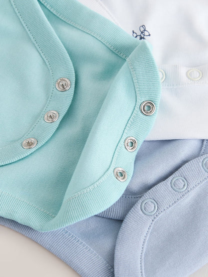 Baker by Ted Baker Blue 3 Pack Short Sleeve Bodysuits image 7