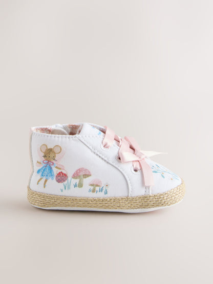 White/Pink Character Baby High Top Trainers (0-24mths) image 2