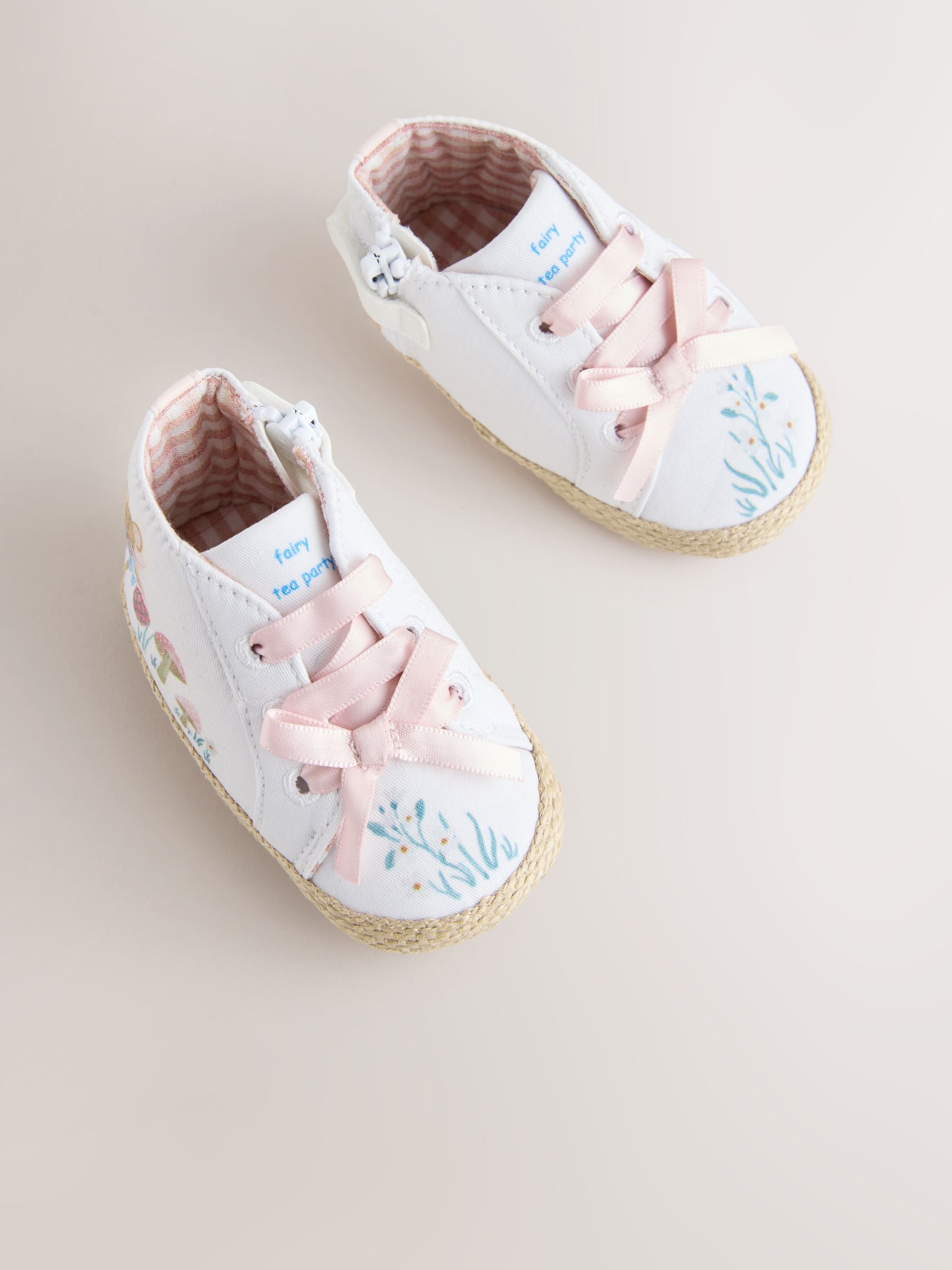 White/Pink Character Baby High Top Trainers (0-24mths) image 3