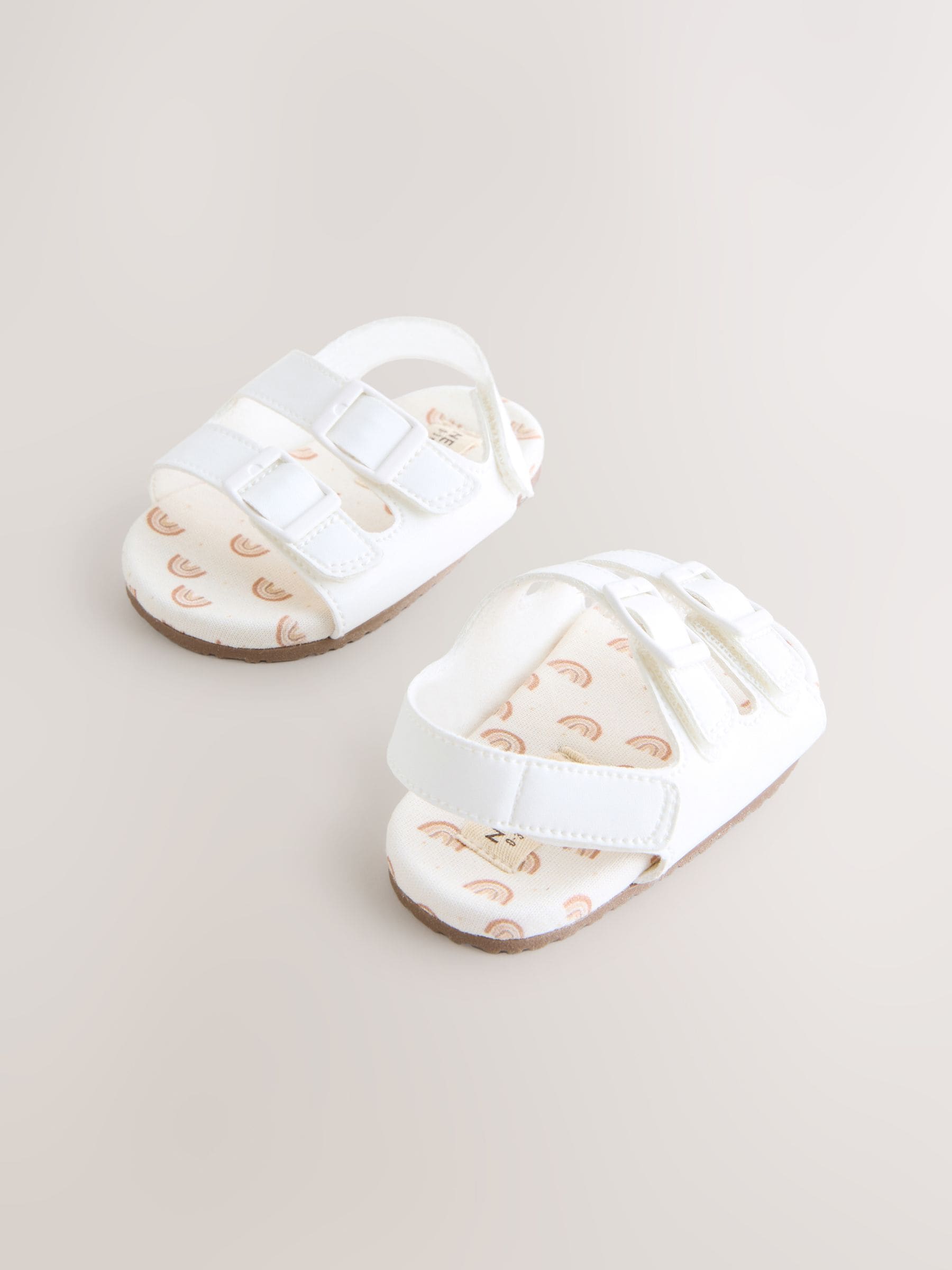 White Touch and Fasten Baby Sandals (0-24mths) image 1