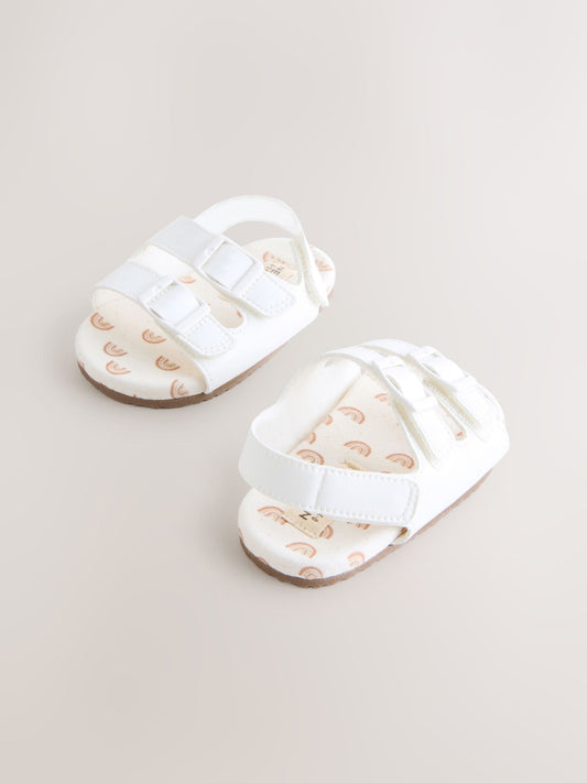 White Touch and Fasten Baby Sandals (0-24mths) image 1