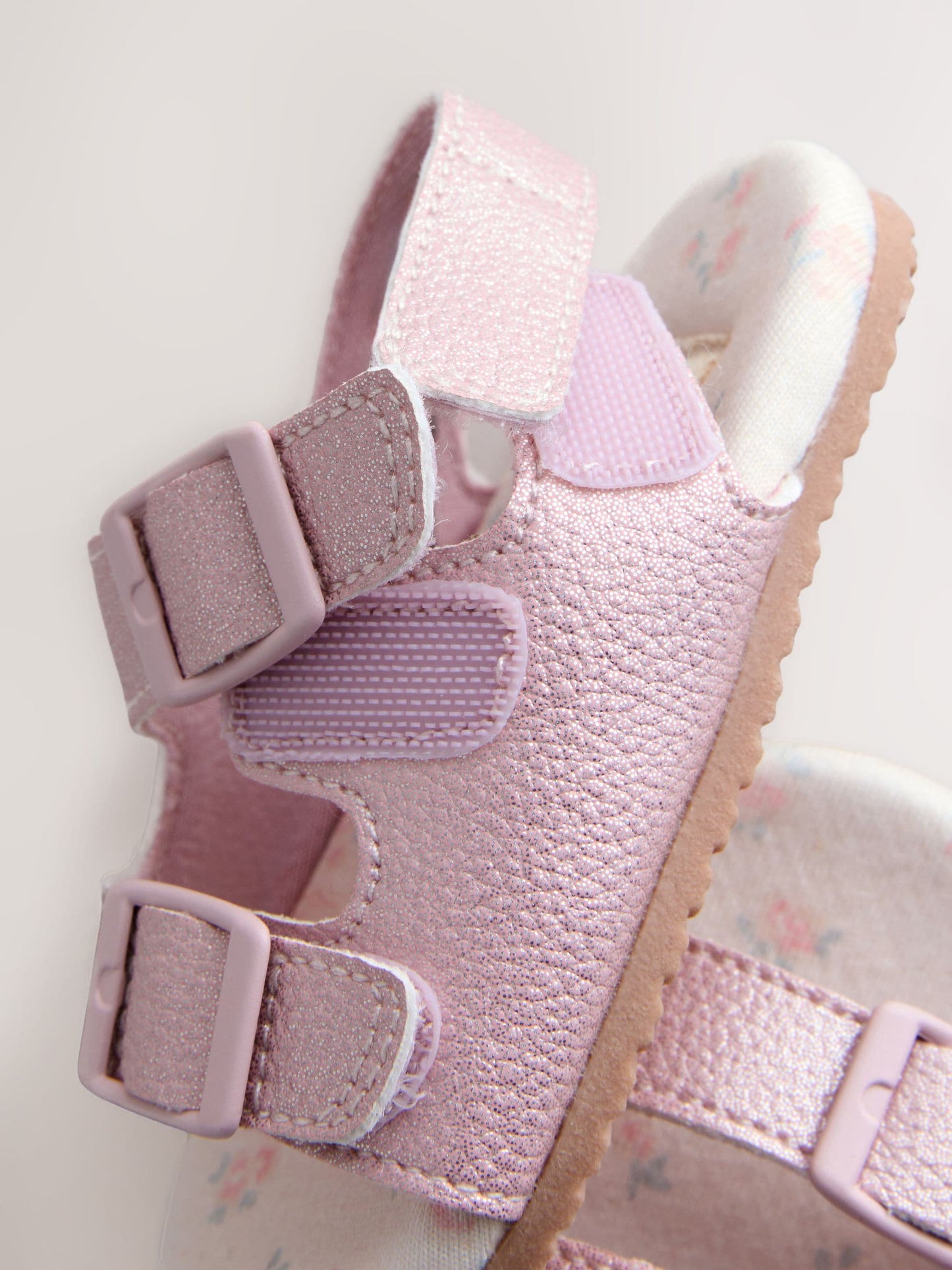 Pink Shimmer Touch and Fasten Baby Sandals (0-24mths) image 2
