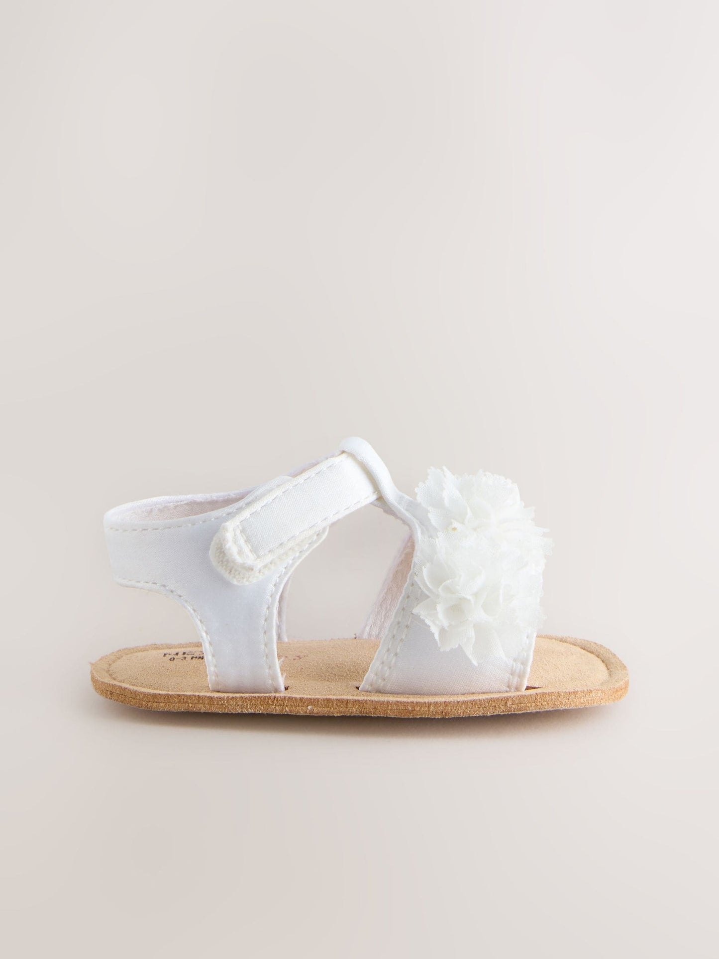 White Corsage Flower Baby Sandals (0-24mths) image 2