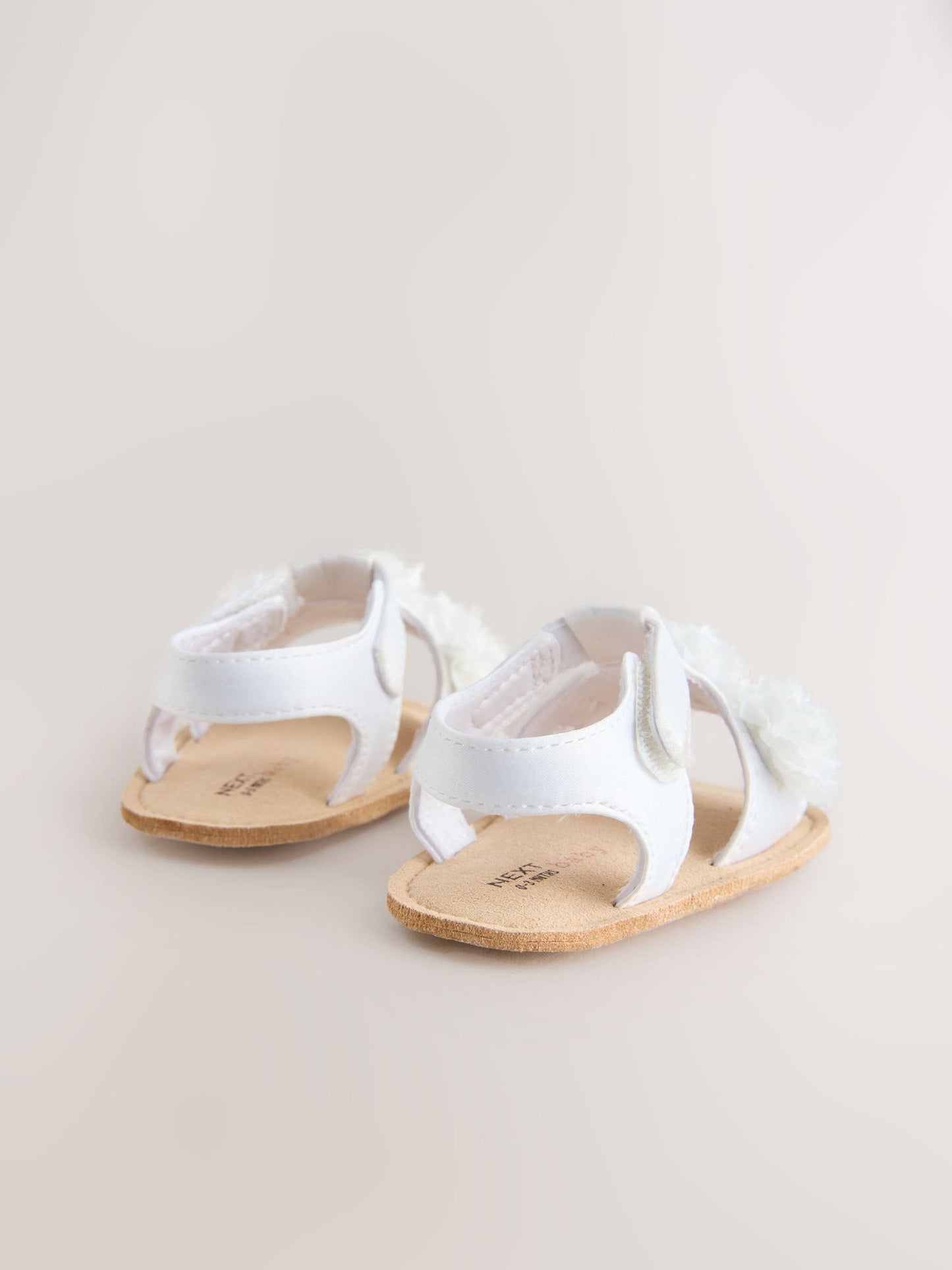 White Corsage Flower Baby Sandals (0-24mths) image 4