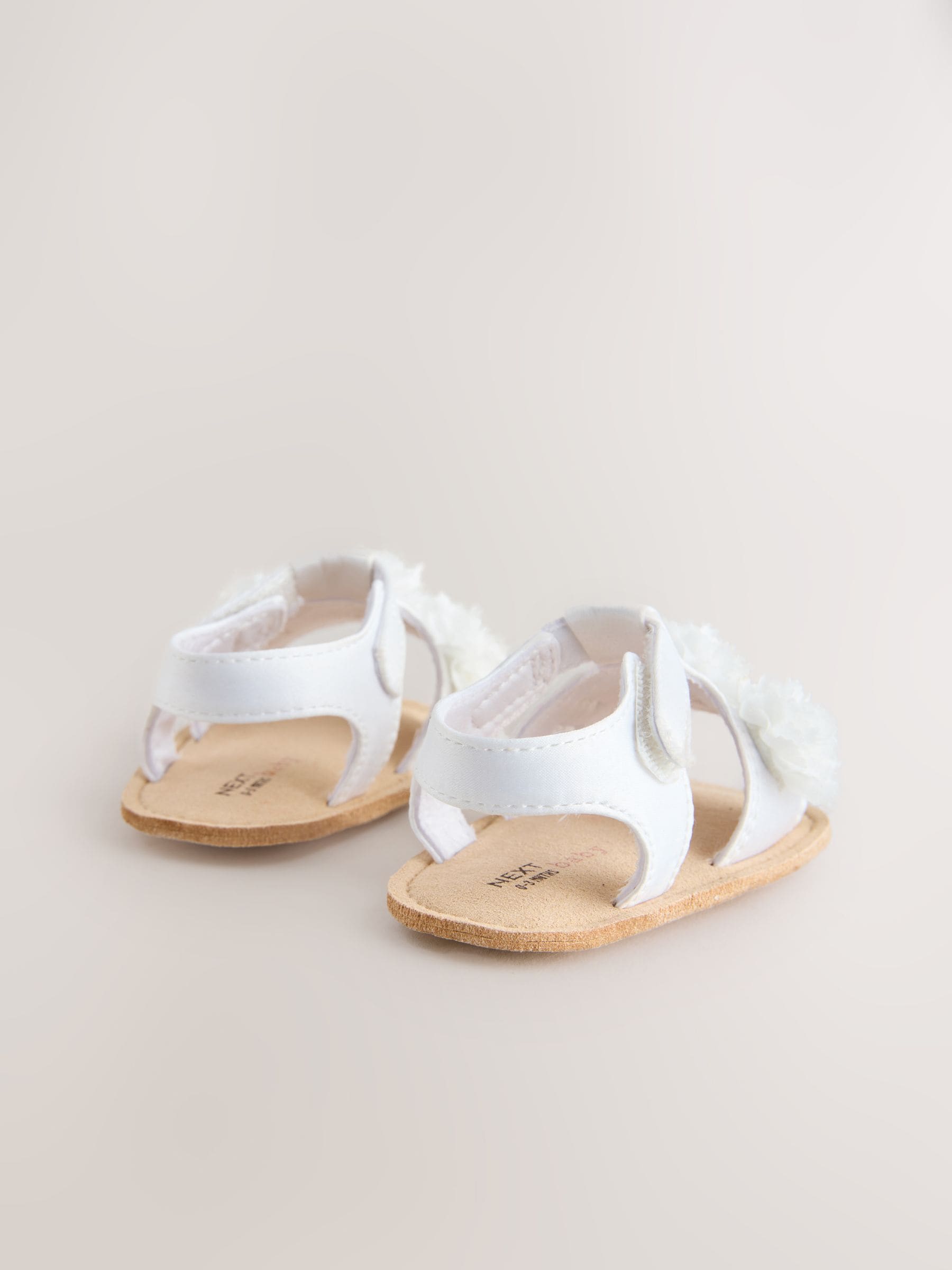 White Corsage Flower Baby Sandals (0-24mths) image 4