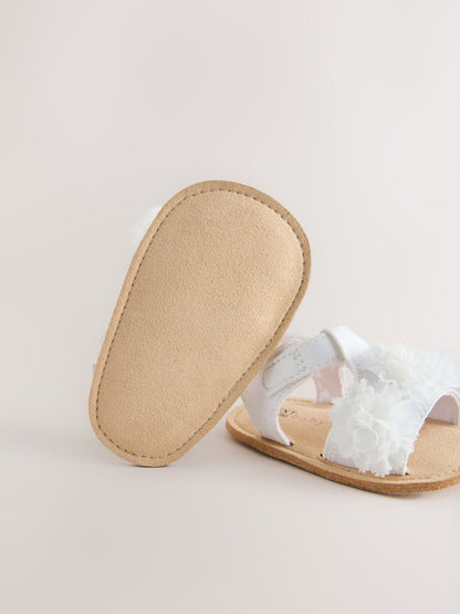 White Corsage Flower Baby Sandals (0-24mths) image 5