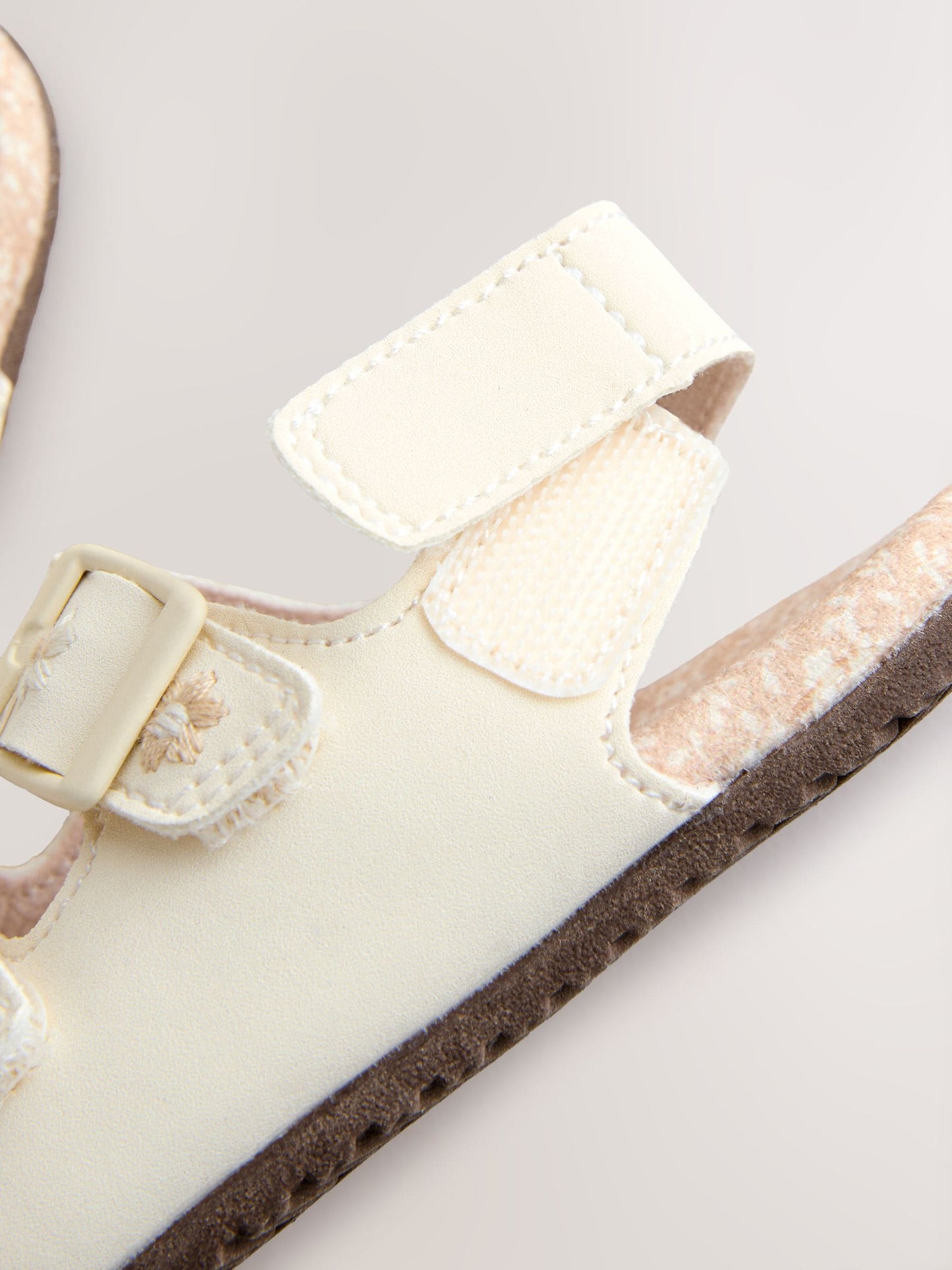Neutral Floral Touch and Fasten Baby Sandals (0-24mths) image 3