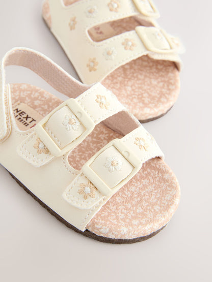 Neutral Floral Touch and Fasten Baby Sandals (0-24mths) image 4