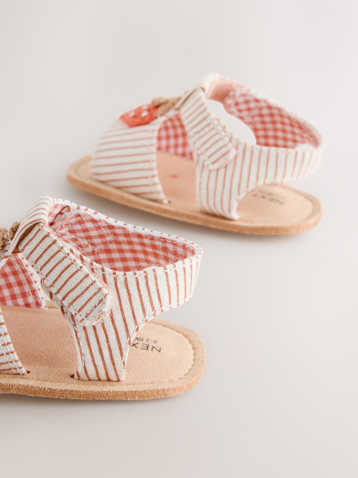White/Pink Strawberry Baby Sandals (0-24mths) image 4