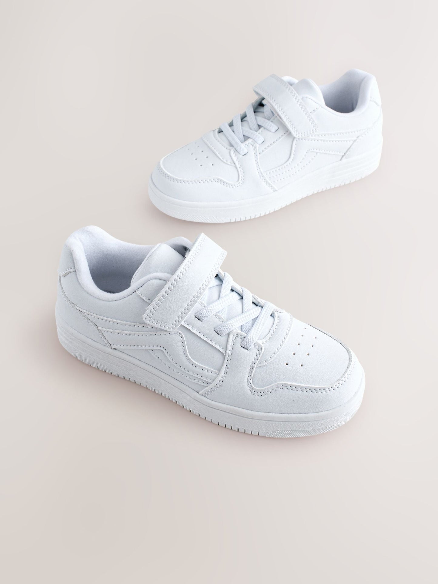 White Touch Fastening Elastic Lace Trainers image 1