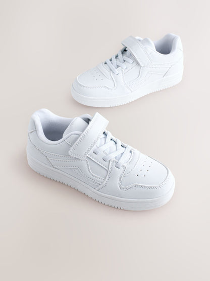 White Touch Fastening Elastic Lace Trainers image 1