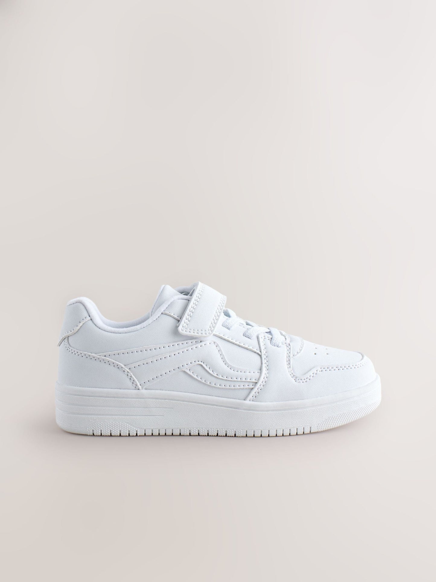 White Touch Fastening Elastic Lace Trainers image 2