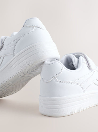White Touch Fastening Elastic Lace Trainers image 3