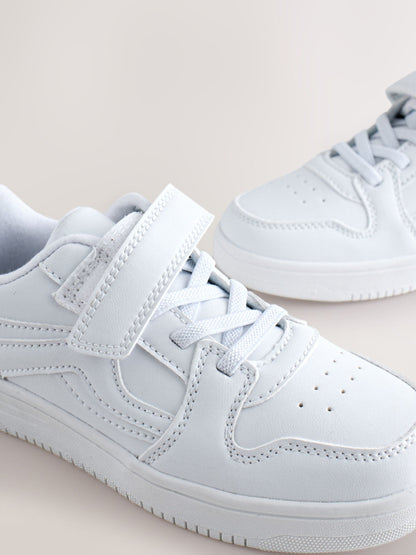 White Touch Fastening Elastic Lace Trainers image 4