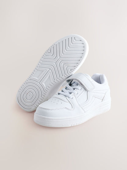 White Touch Fastening Elastic Lace Trainers image 5