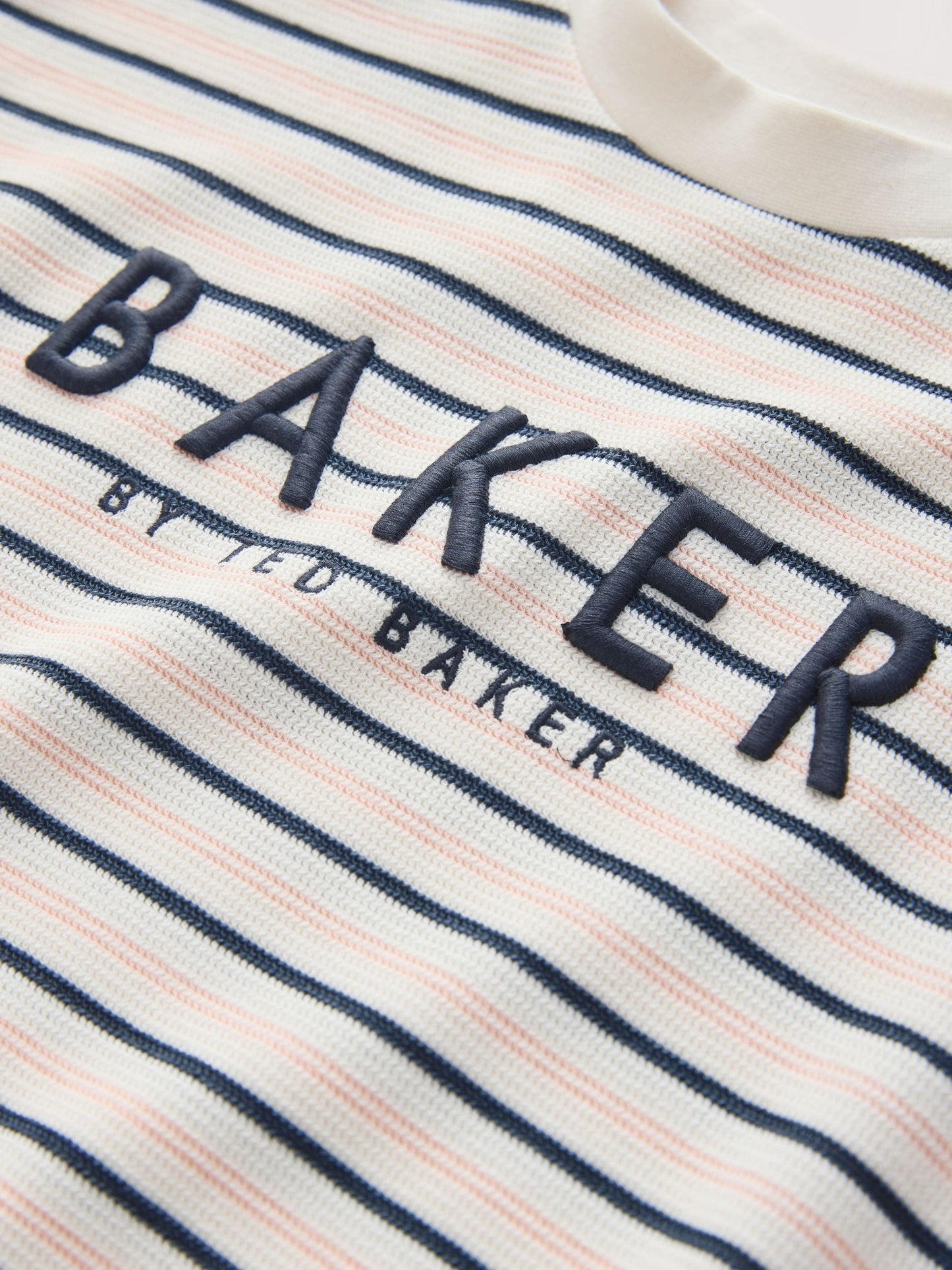 Baker by Ted Baker Stone/Grey/Red Textured T-Shirt image 6