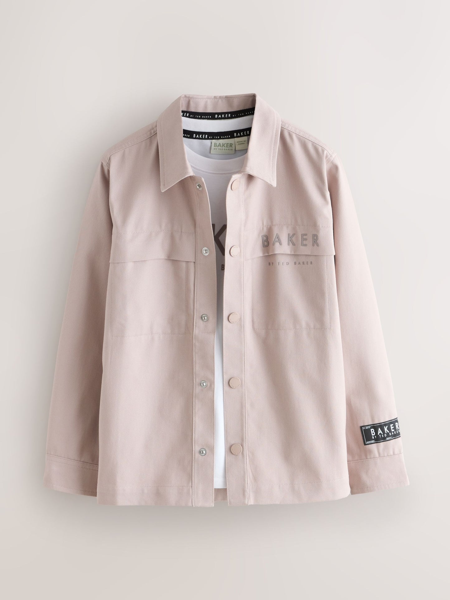 Baker by Ted Baker Stone Shacket and T-Shirt Set image 8