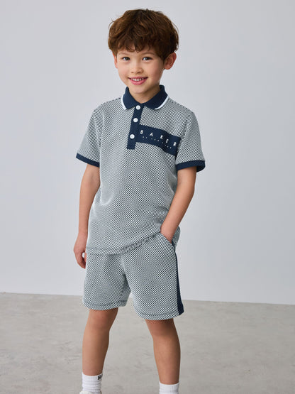 Baker by Ted Baker Textured Polo Shirt and Shorts Set image 1