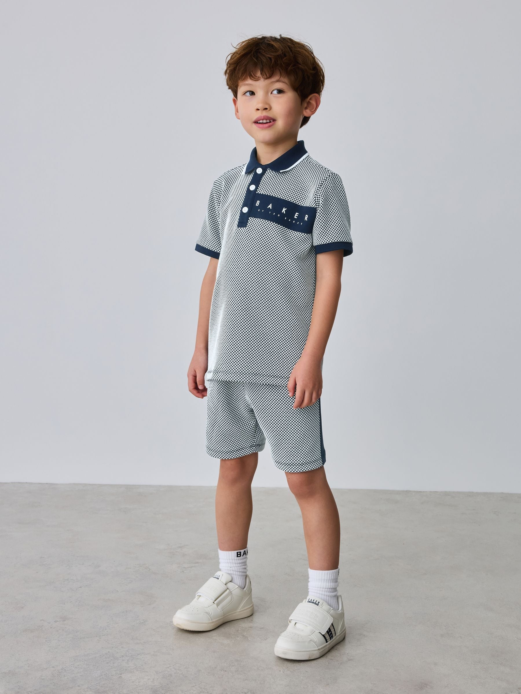 Baker by Ted Baker Textured Polo Shirt and Shorts Set image 2