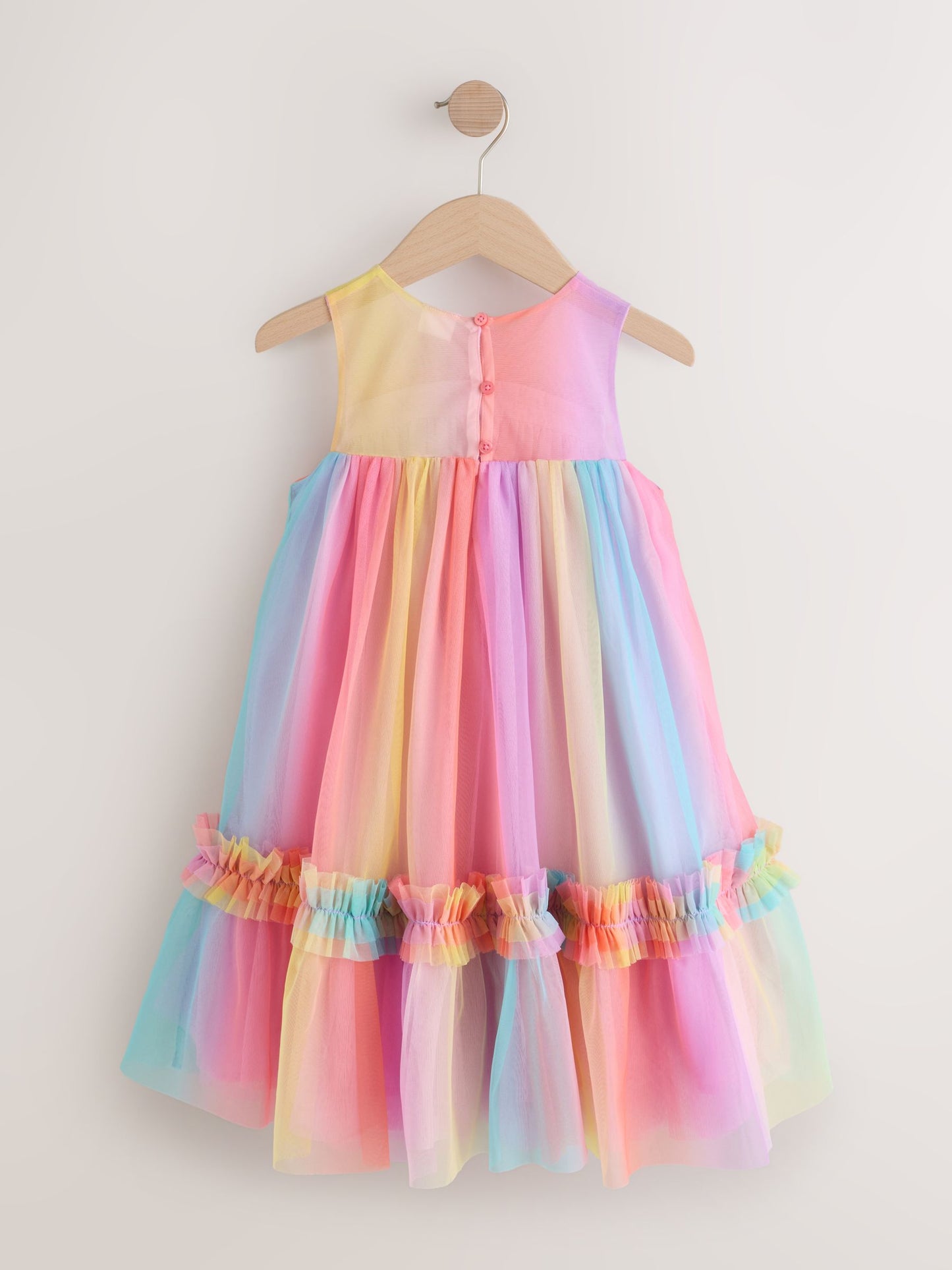 Rainbow Sleeveless Ruffle Mesh Party Dress (3-16yrs) image 5