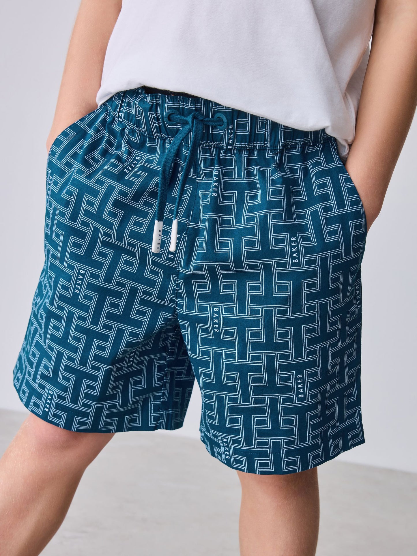 Baker by Ted Baker Blue All Over Print Shirt T-Shirt and Shorts Set image 5