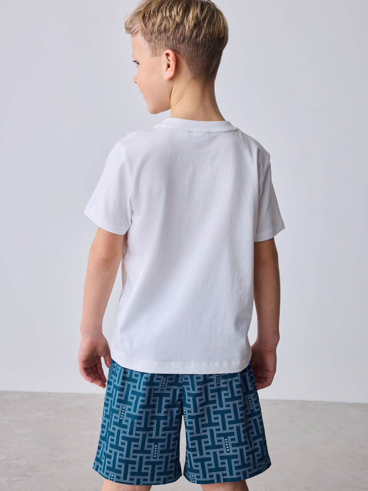 Baker by Ted Baker Blue All Over Print Shirt T-Shirt and Shorts Set image 8