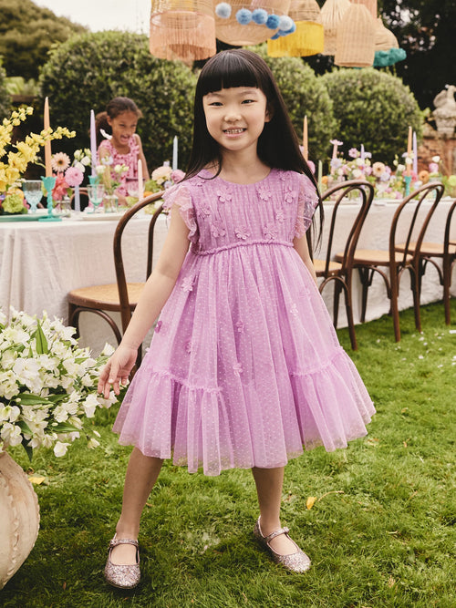 Dsiney Kidz - Lilac Mesh Flower Girl Dress (3-16yrs) image 1