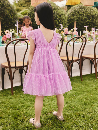 Lilac Mesh Flower Girl Dress (3-16yrs) image 3