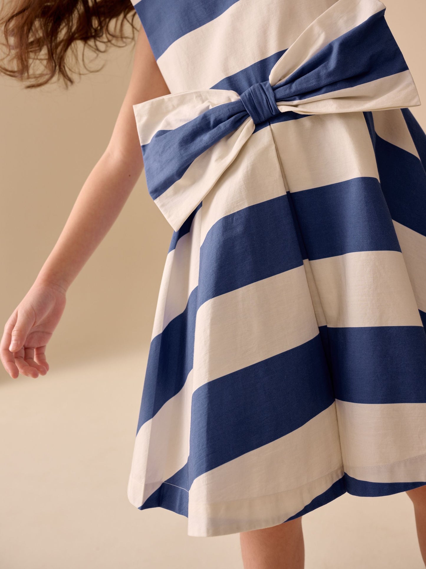 Blue Stripe Bow Occasion Dress (3-16yrs) image 4
