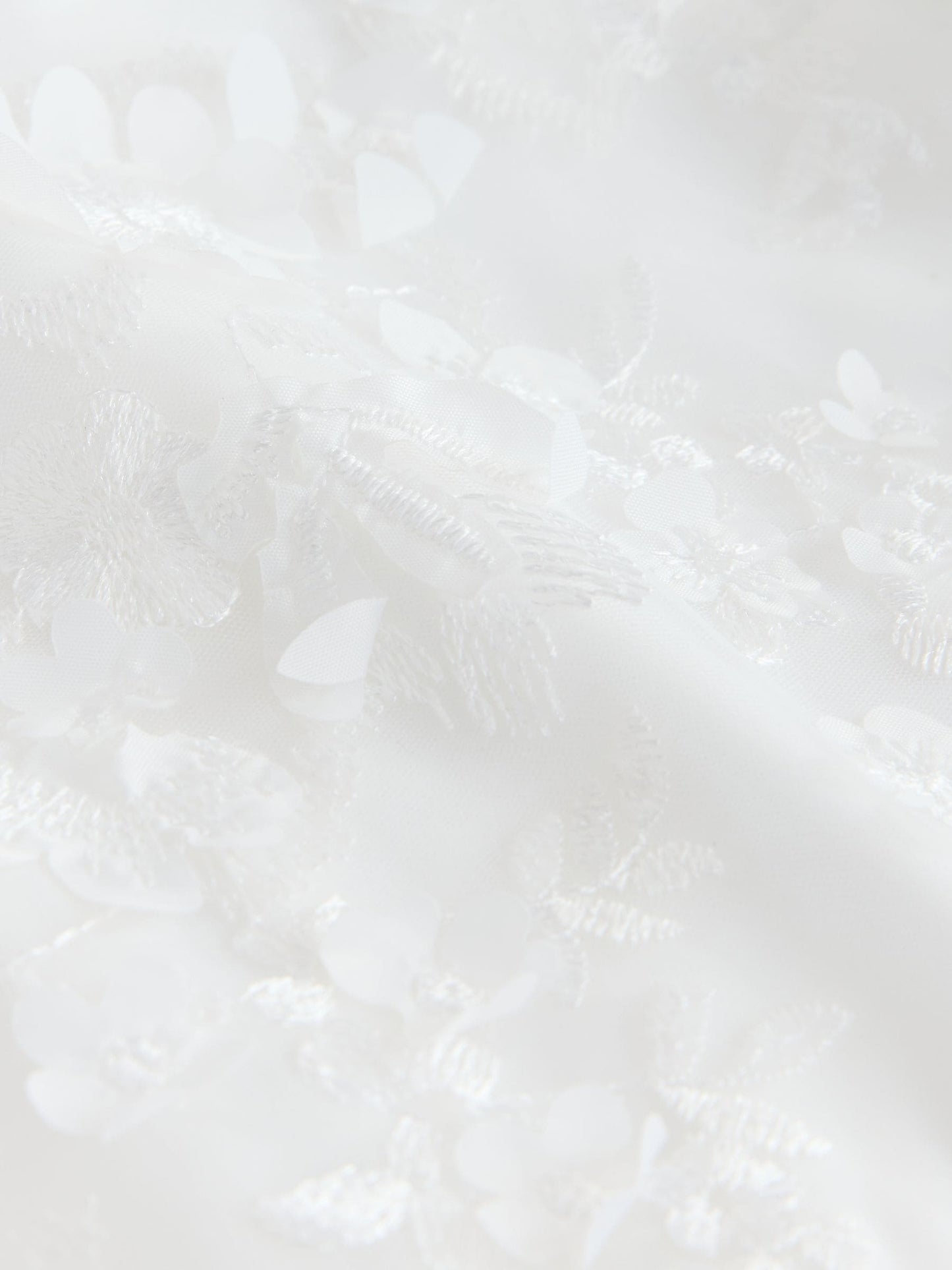 White Floral Embroidered Flower Bow Dress (3-16yrs) image 8