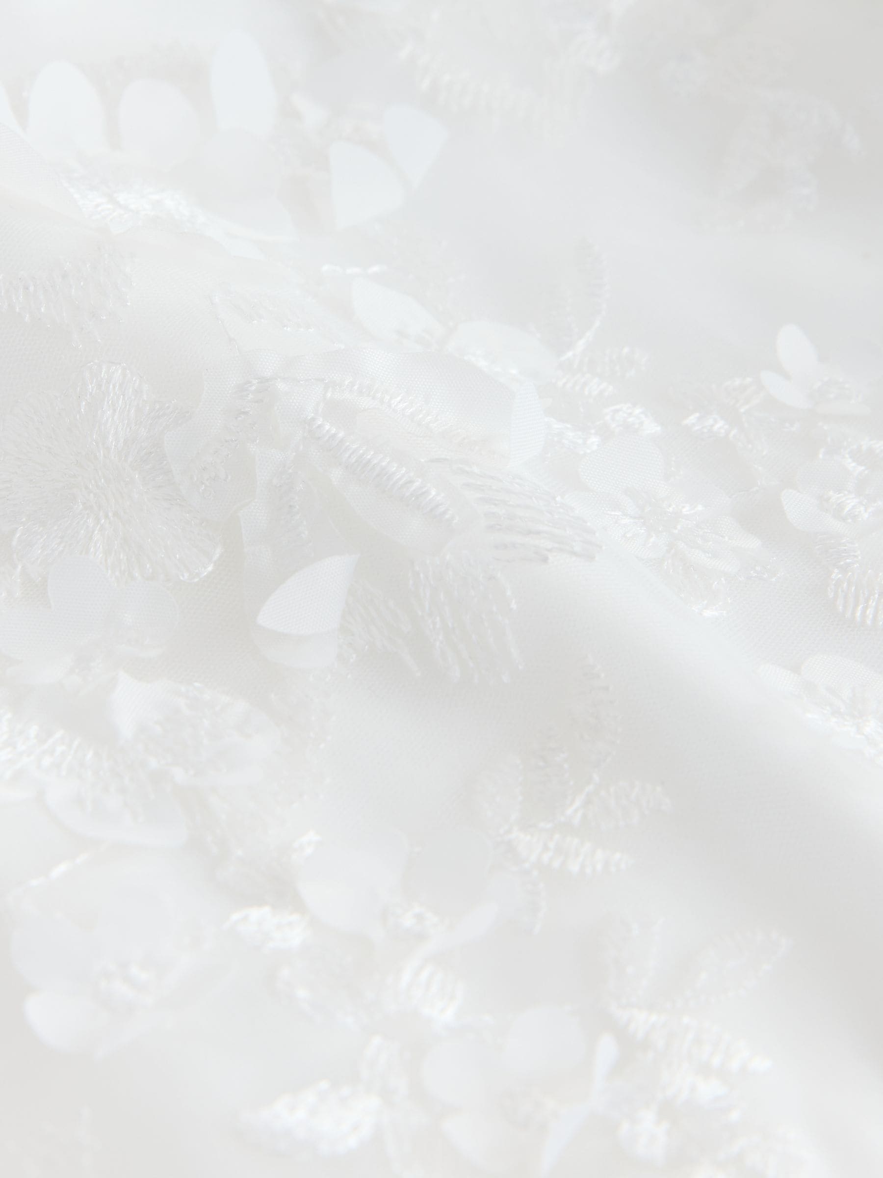 White Floral Embroidered Flower Bow Dress (3-16yrs) image 8