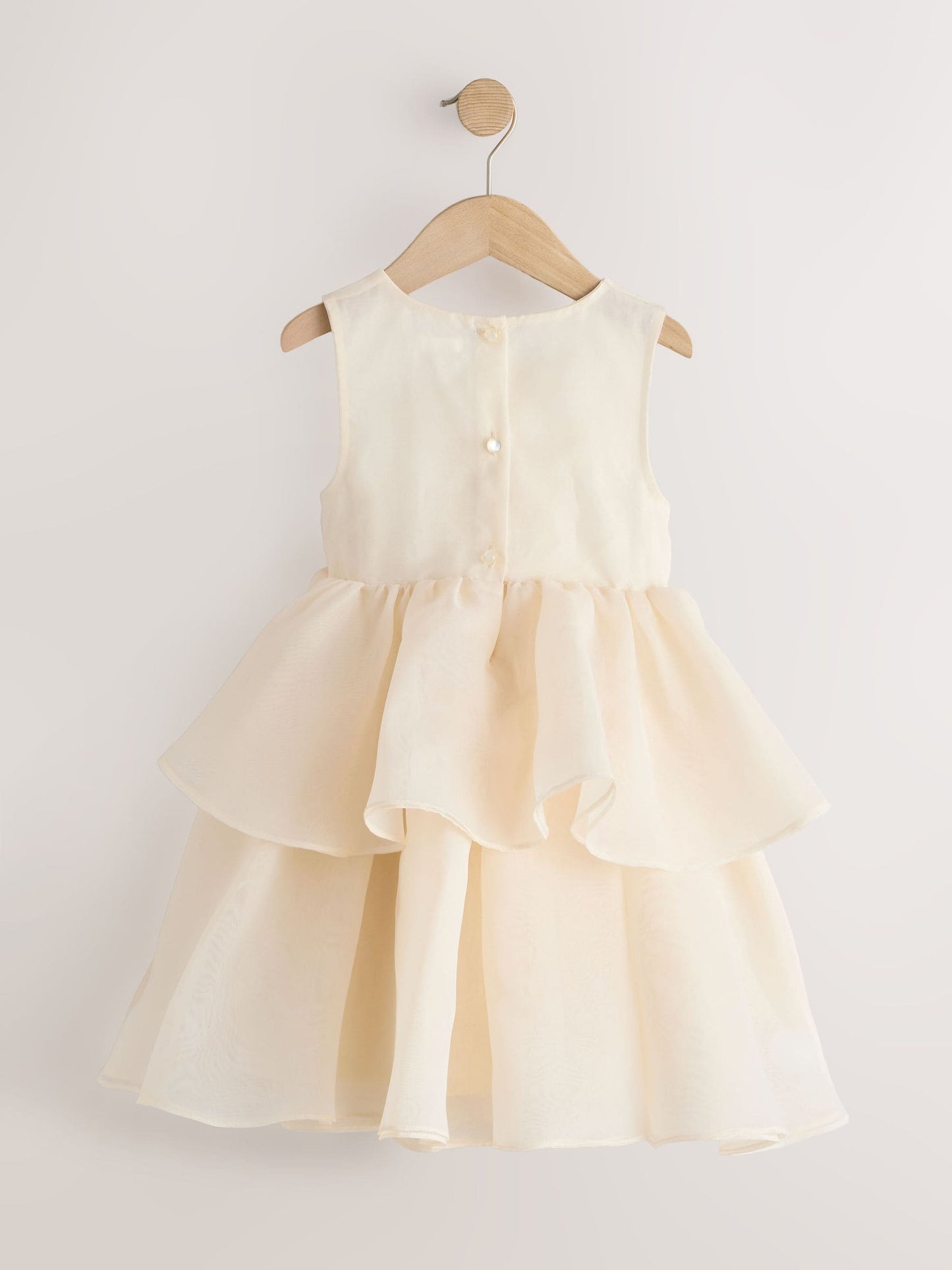 Ecru Flower Corsage Tiered Occasion Dress (3-16yrs) image 6