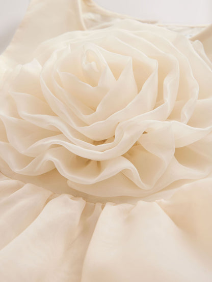 Ecru Flower Corsage Tiered Occasion Dress (3-16yrs) image 7