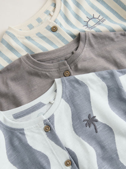 Grey Scandi Cactus Baby Rompers 3 Pack image 4