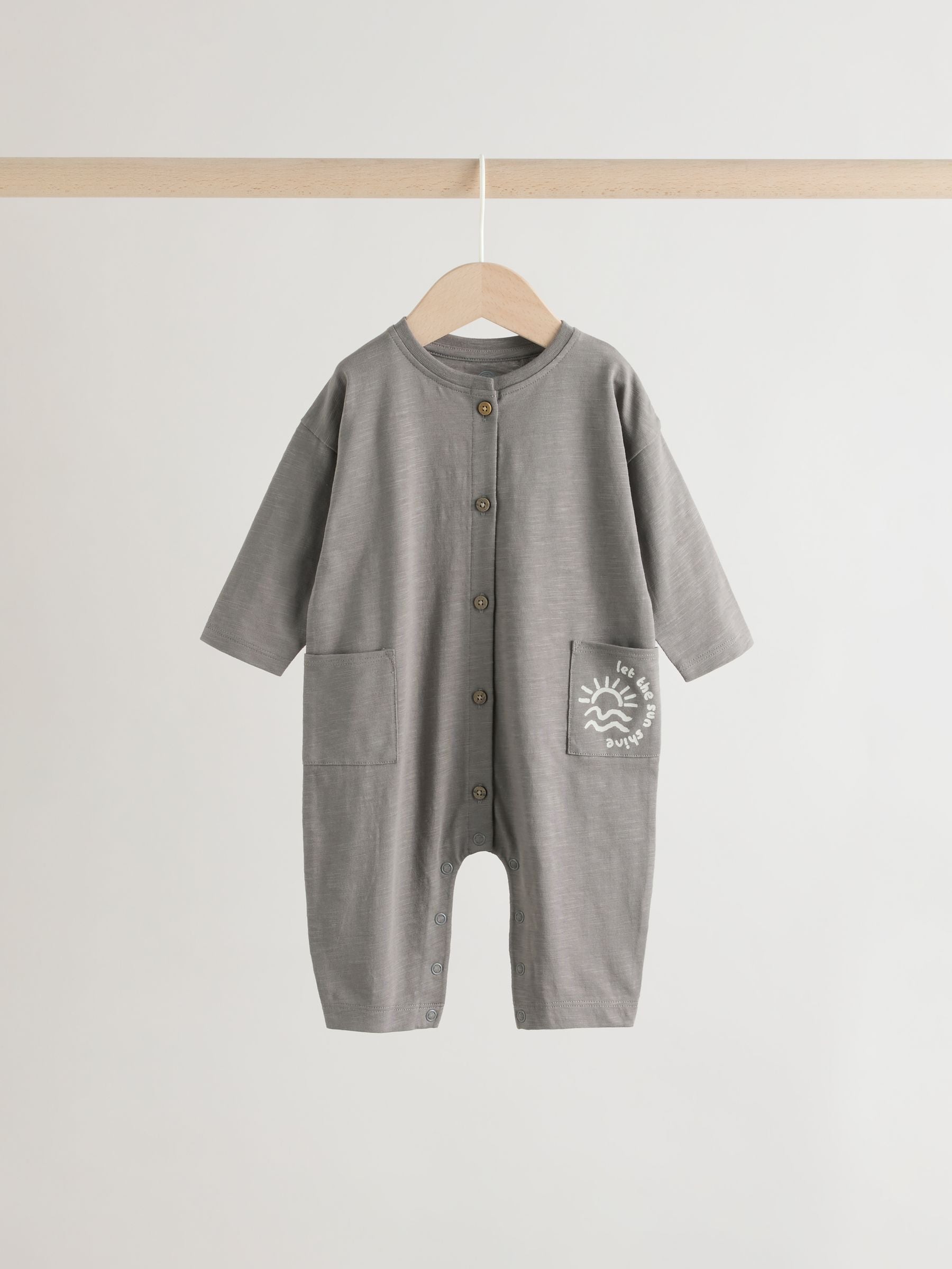 Grey Scandi Cactus Baby Rompers 3 Pack image 7